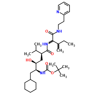 141979-04-6  N~2~-[(2R,4S,5S)-5-[(tert-butoxycarbonyl)amino]-6-cyclohexyl-4-hydroxy-2-(propan-2-yl)hexanoyl]-N-[2-(pyridin-2-yl)ethyl]isoleucinamide