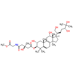 65694-20-4  (2alpha,3beta,5xi,12alpha,24R)-2,12,21,24,25-pentahydroxylanost-8-en-3-yl 3-hydroxy-5-[(2-methoxy-2-oxoethyl)amino]-3-methyl-5-oxopentanoate