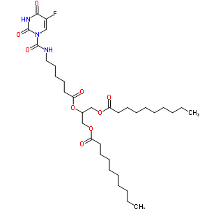 81821-86-5  2-[(6-{[(5-fluoro-2,4-dioxo-3,4-dihydropyrimidin-1(2H)-yl)carbonyl]amino}hexanoyl)oxy]propane-1,3-diyl didecanoate
