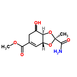 91432-46-1  methyl (2S,3aR,7aR)-2-carbamoyl-7-hydroxy-2-methyl-3a,6,7,7a-tetrahydro-1,3-benzodioxole-5-carboxylate