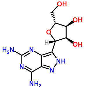 97782-03-1  (1S)-1,4-anhydro-1-(5,7-diamino-2H-pyrazolo[4,3-d]pyrimidin-3-yl)-D-ribitol