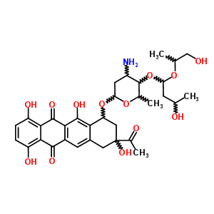 98791-58-3  3-acetyl-3,7,10,12-tetrahydroxy-6,11-dioxo-1,2,3,4,6,11-hexahydrotetracen-1-yl 3-amino-2,3,6-trideoxy-4-O-{3-hydroxy-1-[(1-hydroxypropan-2-yl)oxy]butyl}hexopyranoside