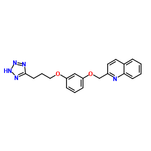 107813-63-8  2-({3-[3-(2H-tetrazol-5-yl)propoxy]phenoxy}methyl)quinoline