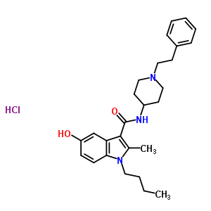 130838-15-2;98290-92-7  1-butyl-5-hydroxy-2-methyl-N-[1-(2-phenylethyl)piperidin-4-yl]-1H-indole-3-carboxamide hydrochloride (1:1)