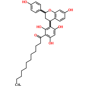 137130-31-5  1-{2,4,6-trihydroxy-3-[7-hydroxy-2-(4-hydroxyphenyl)-3,4-dihydro-2H-chromen-4-yl]phenyl}dodecan-1-one