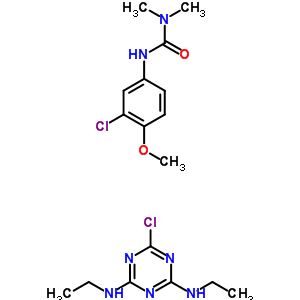 53126-75-3  3-(3-chloro-4-methoxyphenyl)-1,1-dimethylurea - 6-chloro-N,N'-diethyl-1,3,5-triazine-2,4-diamine (1:1)