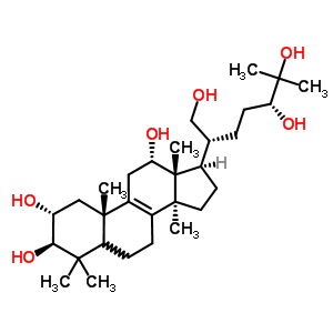 65694-19-1  (2alpha,3beta,5xi,12alpha,24R)-lanost-8-ene-2,3,12,21,24,25-hexol