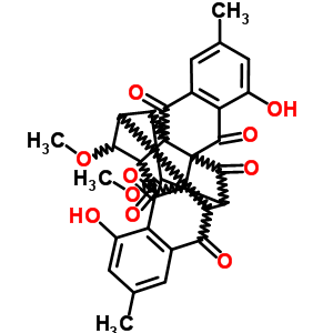 67278-88-0  8,23-dihydroxy-14,28-dimethoxy-6,21-dimethylnonacyclo[14.11.1.0~2,11~.0~2,15~.0~4,9~.0~11,26~.0~13,17~.0~17,26~.0~19,24~]octacosa-4,6,8,19,21,23-hexaene-3,10,12,18,25,27-hexone (non-preferred name)
