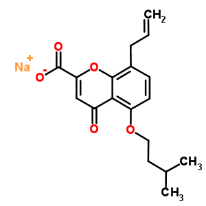 73899-70-4  sodium 5-(3-methylbutoxy)-4-oxo-8-(prop-2-en-1-yl)-4H-chromene-2-carboxylate