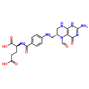 73951-54-9  N- [4- ({[(6R)-2-amino-5-formyl-4-oxo-1،4،5،6،7،8-hexahydropteridin-6-yl]methyl}amino) بنزوئیل] -L-glutamic acid؛