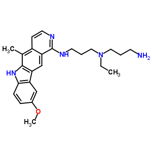 74861-80-6  N-(3-aminopropyl)-N-ethyl-N'-(9-methoxy-5-methyl-6H-pyrido[4,3-b]carbazol-1-yl)propane-1,3-diamine