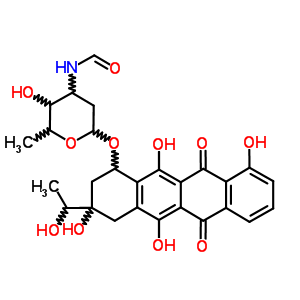 76634-96-3  3,5,10,12-tetrahydroxy-3-(1-hydroxyethyl)-6,11-dioxo-1,2,3,4,6,11-hexahydrotetracen-1-yl 2,3,6-trideoxy-3-(formylamino)hexopyranoside