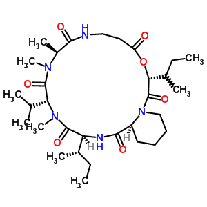 79386-01-9  (3R,10S,13R,16S,19S)-13-isopropyl-10,11,14-trimethyl-3,16-disec-butyl-4-oxa-1,8,11,14,17-pentazabicyclo[17.4.0]tricosane-2,5,9,12,15,18-hexone