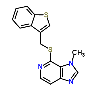 86073-87-2  4-[(1-benzothiophen-3-ylmethyl)sulfanyl]-3-methyl-3H-imidazo[4,5-c]pyridine