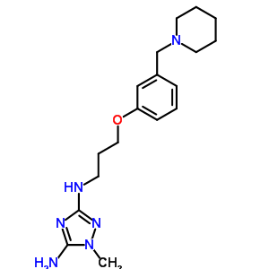 98666-22-9  1-methyl-N~3~-{3-[3-(piperidin-1-ylmethyl)phenoxy]propyl}-1H-1,2,4-triazole-3,5-diamine