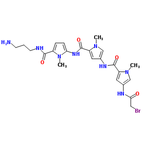99328-13-9  N-[5-({5-[(3-aminopropyl)carbamoyl]-1-methyl-1H-pyrrol-2-yl}carbamoyl)-1-methyl-1H-pyrrol-3-yl]-4-[(bromoacetyl)amino]-1-methyl-1H-pyrrole-2-carboxamide