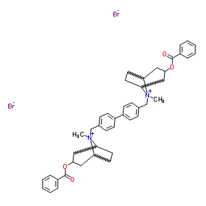 337-76-8  8,8'-(bifenil-4,4'-diildimetanodidilo)bis[3-(benzoiloxi)-8-metil-8-azoniabiciclo[3.2.1]octano] dibromuro