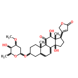 464-76-6;507-86-8  3-[(2,6-dideoxy-3-O-methylhexopyranosyl)oxy]-12,14-dihydroxy-11-oxocard-20(22)-enolide