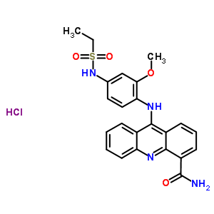 69242-95-1  9-({4-[(ethylsulfonyl)amino]-2-methoxyphenyl}amino)acridine-4-carboxamide hydrochloride (1:1)