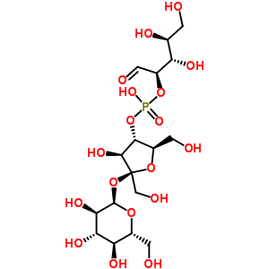 77193-02-3  (2R,3S,4S,5S)-4-hydroxy-2,5-bis(hydroxymethyl)-5-{[(2R,3R,4S,5S,6R)-3,4,5-trihydroxy-6-(hydroxymethyl)tetrahydro-2H-pyran-2-yl]oxy}tetrahydrofuran-3-yl (2R,3S,4S)-3,4,5-trihydroxy-1-oxopentan-2-yl hydrogen phosphate (non-preferred name)