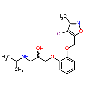 85089-67-4  1-{2-[(4-chloro-3-methyl-1,2-oxazol-5-yl)methoxy]phenoxy}-3-(propan-2-ylamino)propan-2-ol