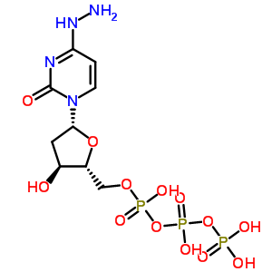 90335-46-9  1-[2-deoxy-5-O-(hydroxy{[hydroxy(phosphonooxy)phosphoryl]oxy}phosphoryl)-beta-D-erythro-pentofuranosyl]-4-hydrazinylpyrimidin-2(1H)-one