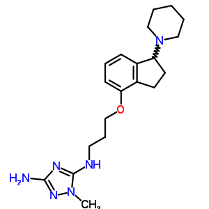 95992-79-3  1-methyl-N~5~-(3-{[1-(piperidin-1-yl)-2,3-dihydro-1H-inden-4-yl]oxy}propyl)-1H-1,2,4-triazole-3,5-diamine