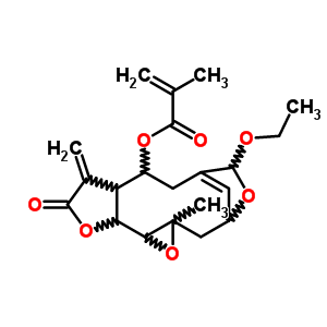 96627-10-0  8-ethoxy-11a-methyl-4-methylidene-3-oxodecahydro-10,7-(metheno)furo[2,3-f]oxireno[d]oxacycloundecin-5(8H)-yl 2-methylprop-2-enoate