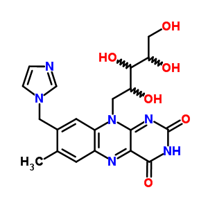 97219-10-8  1-deoxy-1-[8-(1H-imidazol-1-ylmethyl)-7-methyl-2,4-dioxo-3,4-dihydrobenzo[g]pteridin-10(2H)-yl]pentitol