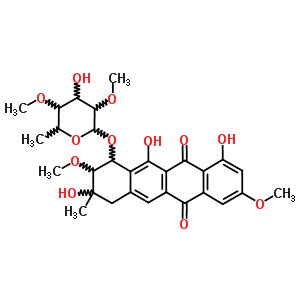 98813-22-0  3,10,12-trihydroxy-2,8-dimethoxy-3-methyl-6,11-dioxo-1,2,3,4,6,11-hexahydrotetracen-1-yl 6-deoxy-2,4-di-O-methylhexopyranoside
