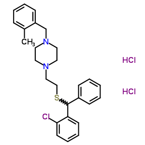 1178-27-4  1-(2-{[(2-chlorophenyl)(phenyl)methyl]sulfanyl}ethyl)-4-(2-methylbenzyl)piperazine dihydrochloride