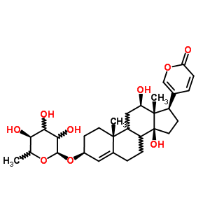 21256-71-3  (3beta,8xi,9xi,12beta)-3-[(6-deoxy-alpha-D-glycero-hexopyranosyl)oxy]-12,14-dihydroxybufa-4,20,22-trienolide