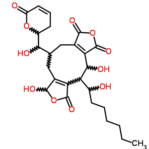 22467-31-8  4,8-dihydroxy-5-(1-hydroxyheptyl)-10-[hydroxy(6-oxo-3,6-dihydro-2H-pyran-2-yl)methyl]-4,5,8,9,10,11-hexahydro-1H-cyclonona[1,2-c:5,6-c']difuran-1,3,6-trione