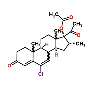 424-89-5  (8xi,10xi,13xi,16alpha)-6-chloro-16-methyl-3,20-dioxopregna-4,6-dien-17-yl asetat