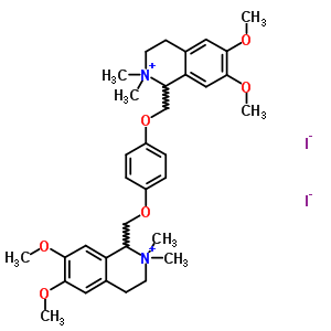 606-47-3  1,1'-[benzen-1,4-diylbis(oksimetandiil)]bis(6,7-dimetoksi-2,2-dimetil-1,2,3,4-tetrahidroizokinolinyum) diiyodür