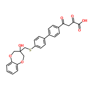 83085-97-6  4-(4'-{[(3-hydroxy-3,4-dihydro-2H-1,5-benzodioxepin-3-yl)methyl]sulfanyl}biphenyl-4-yl)-2,4-dioxobutanoic acid