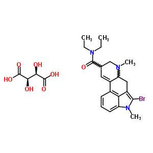 23294-06-6  2-bromo-N,N-diethyl-1,6-dimethyl-9,10-didehydroergoline-8-carboxamide 2,3-dihydroxybutanedioate (1:1)