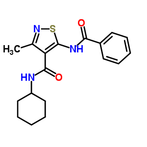 24001-25-0  5-(benzoylamino)-N-cyclohexyl-3-methyl-1,2-thiazole-4-carboxamide