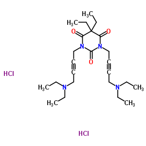 3919-70-8  1,3-bis[4-(diethylamino)but-2-yn-1-yl]-5,5-diethylpyrimidine-2,4,6(1H,3H,5H)-trione dihydrochloride