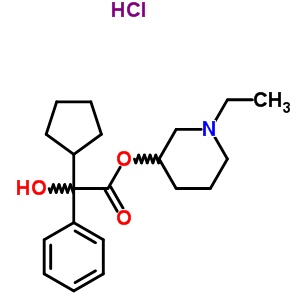 467-68-5  1-ethylpiperidin-3-yl cyclopentyl(hydroxy)phenylacetate hydrochloride (1:1)