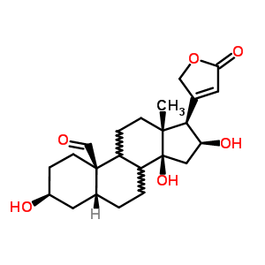 468-17-7  (3beta,5beta,8xi,9xi,16beta)-3,14,16-trihydroxy-19-oxocard-20(22)-enolide