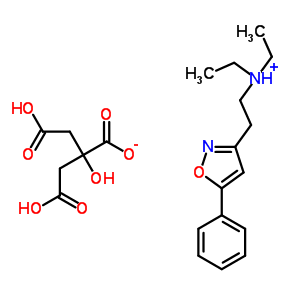 912-02-7  N,N-diethyl-2-(5-phenyl-1,2-oxazol-3-yl)ethanaminium 3-carboxy-2-(carboxymethyl)-2-hydroxypropanoate