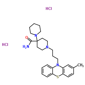 13805-48-6  1'-[3-(2-methyl-10H-phenothiazin-10-yl)propyl]-1,4'-bipiperidine-4'-carboxamide dihydrochloride