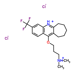 18833-63-1  11-[3-(dimethylammonio)propoxy]-3-(trifluoromethyl)-7,8,9,10-tetrahydro-6H-cyclohepta[b]quinolinium dichloride