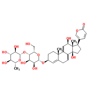 21305-13-5  (3beta,8xi,9xi,12beta)-3-{[4-O-(6-deoxy-beta-D-glucopyranosyl)-beta-L-gulopyranosyl]oxy}-12,14-dihydroxybufa-4,20,22-trienolide