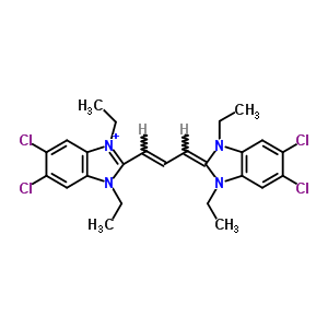 21527-78-6  5,6-dichloro-2-[(1E)-3-(5,6-dichloro-1,3-diethyl-1,3-dihydro-2H-benzimidazol-2-ylidene)prop-1-en-1-yl]-1,3-diethyl-1H-3,1-benzimidazol-3-ium