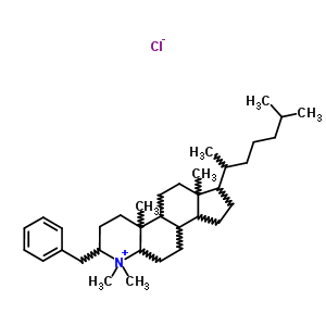 23232-36-2  2-benzyl-1,1,4a,6a-tetramethyl-7-(6-methylheptan-2-yl)hexadecahydro-1H-indeno[5,4-f]quinolinium chloride