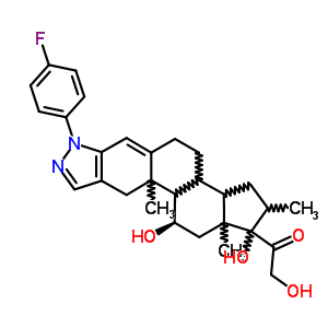 23277-64-7  1-[(11R)-7-(4-fluorophenyl)-1,11-dihydroxy-2,10a,12a-trimethyl-1,2,3,3a,3b,4,5,7,10,10a,10b,11,12,12a-tetradecahydrocyclopenta[5,6]naphtho[1,2-f]indazol-1-yl]-2-hydroxyethanone