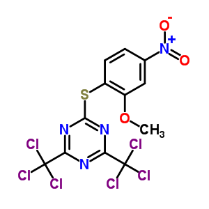 24478-16-8  2-[(2-methoxy-4-nitrophenyl)sulfanyl]-4,6-bis(trichloromethyl)-1,3,5-triazine