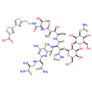 37364-66-2  2'-[15-(6-amino-2-{3-amino-1-[(2,3-diamino-3-oxopropyl)amino]-3-oxopropyl}-5-methylpyrimidin-4-yl)-13-[{[3-{[4-(carbamoyloxy)-3,5-dihydroxy-6-(hydroxymethyl)tetrahydro-2H-pyran-2-yl]oxy}-4,5-dihydroxy-6-(hydroxymethyl)tetrahydro-2H-pyran-2-yl]oxy}(1H-imid